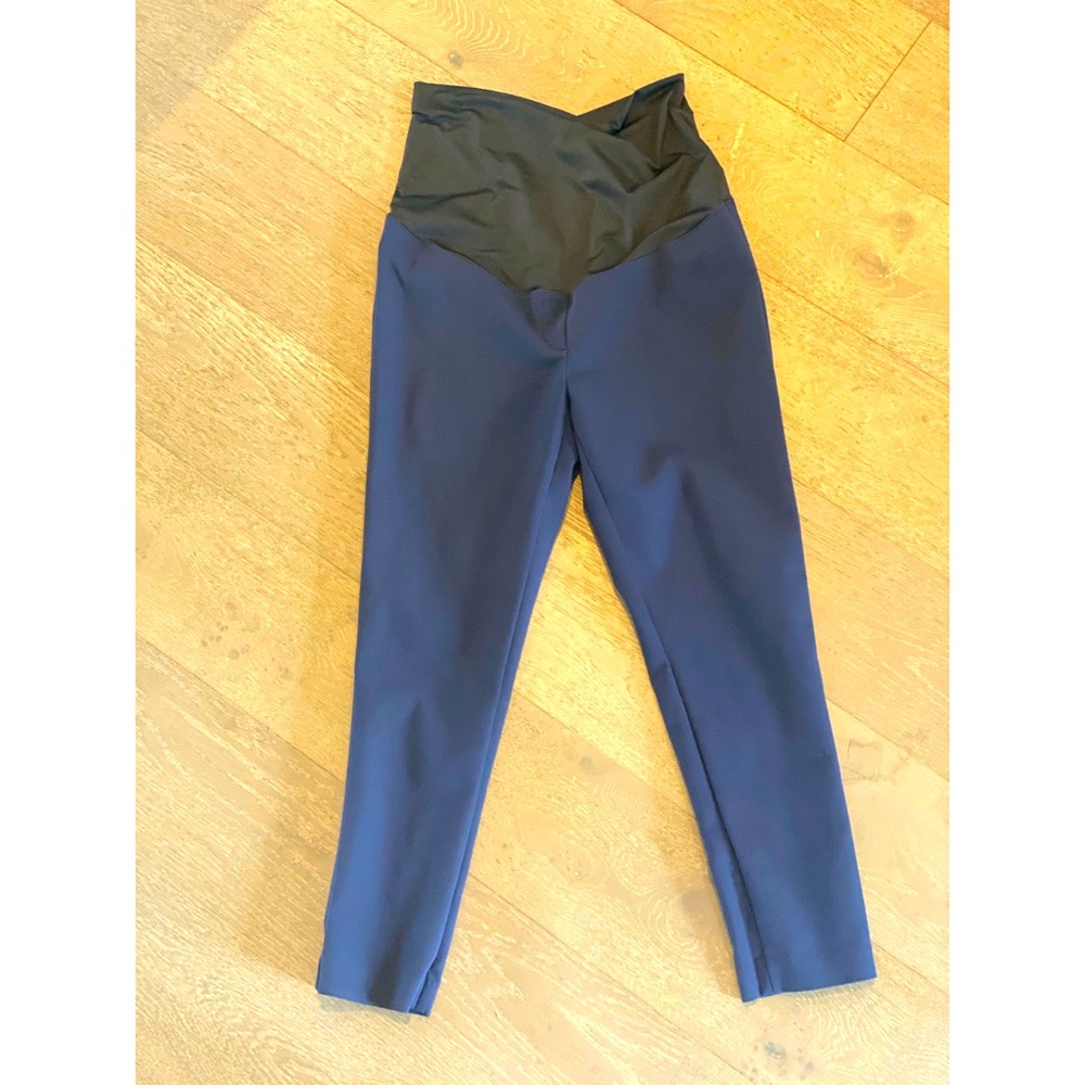 Loft Maternity Full Panel Navy Skinny Slacks